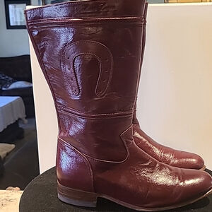 Batines Lagos women's ox blood/burgundy sz 7.5. leather hand crafted boots.#934)